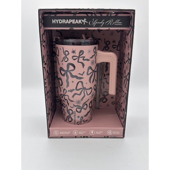 Hydrapeak Voyager 25oz Spooky Ribbon Limited Edition Dusty Rose with Bows Spider - Picture 1 of 3